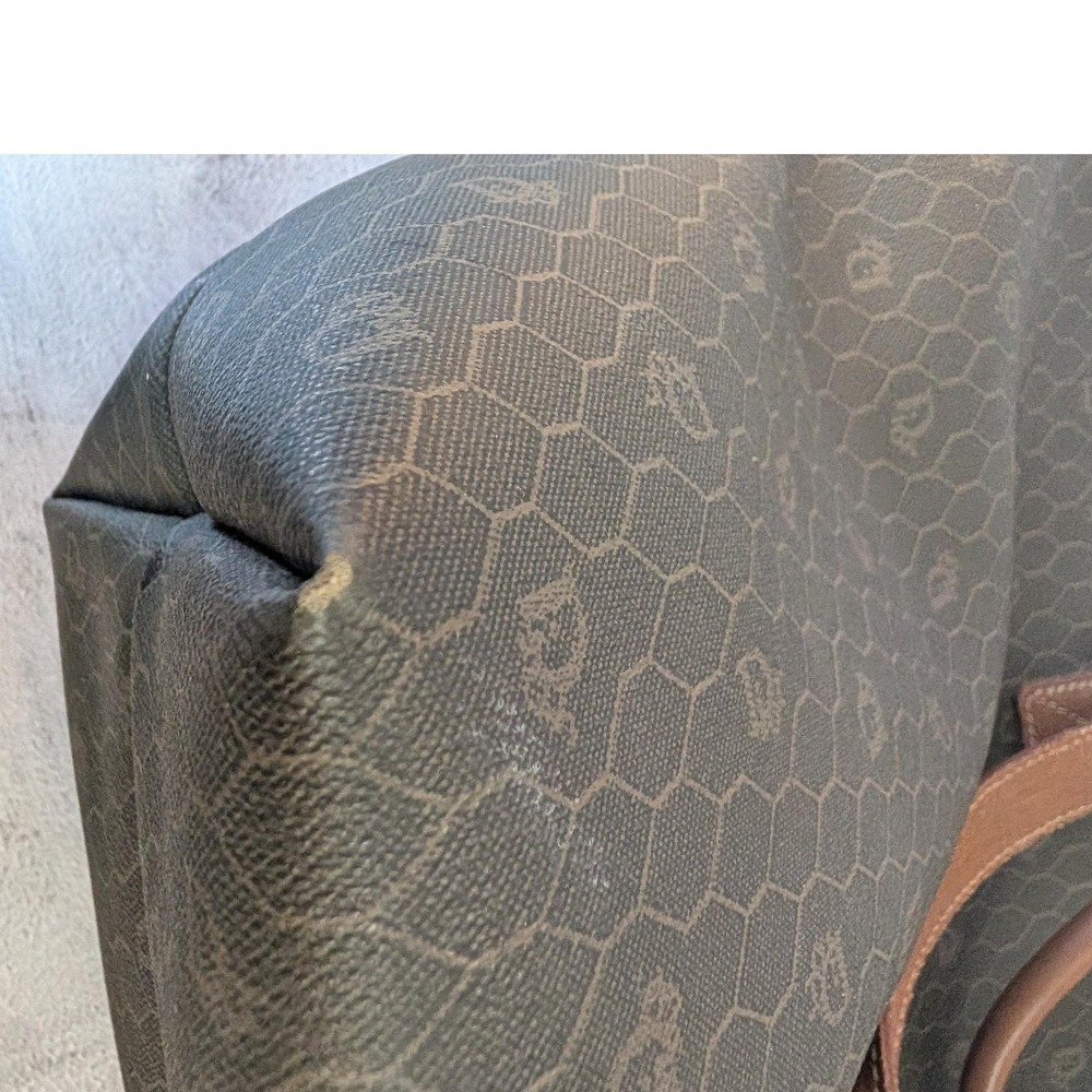 CHRISTIAN DIOR VINTAGE HONEYCOMB MONOGRAM LARGE TOTE / OVERNIGHT BAG AUTH COA - Picture 15 of 16